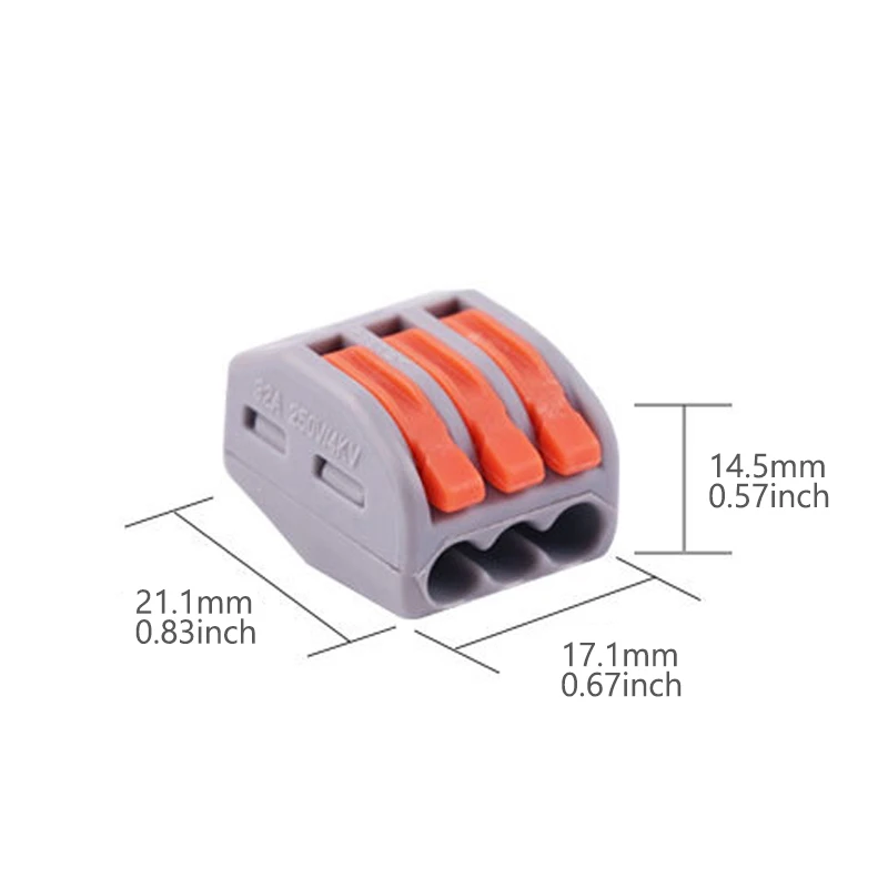30/100 Stuks Draad Connector Elektrische Strip Connectors Mini Kooi Lente Universele Compacte Snelle Bedrading Geleiders Push-In Terminal