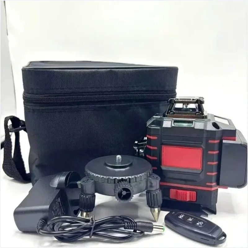 Laser Level Vertikal 4 Sisi*360 Derajat 3-4D Sinar Hijau 16 Garis Self-leveling Garis Silang Vertikal Cocok untuk Baterai Milwaukee