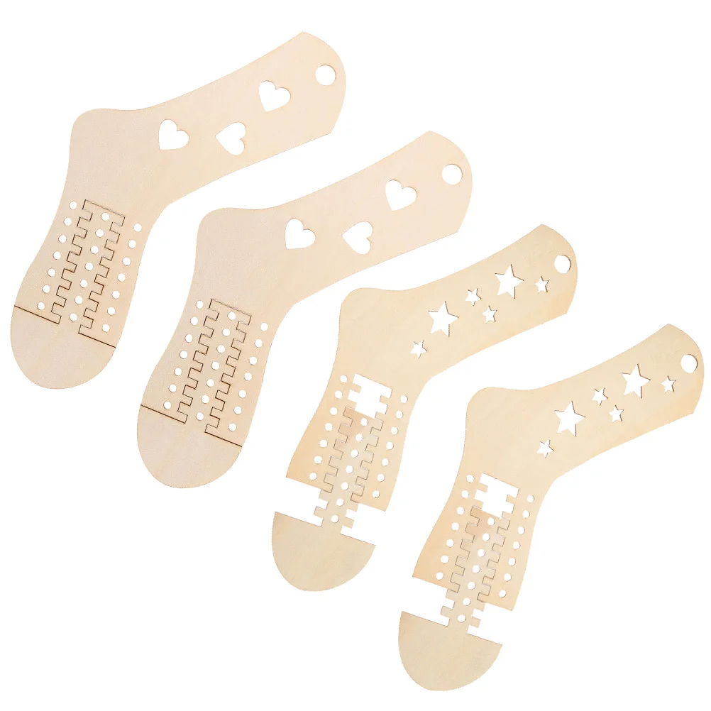 

2 Pairs Hand Knit Sock Form Knitting Blockers DIY Woven Socks Models Blocking Forms Molds Crochet Modifying Comb