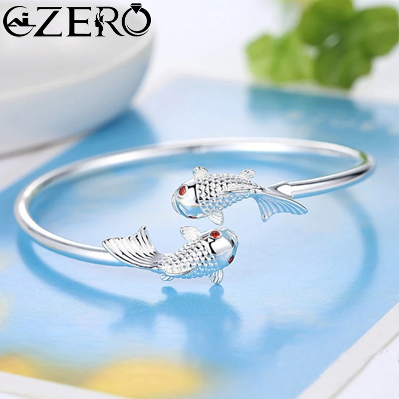 

High Quality 925 Sterling Silver Original Goldfish Bracelets Bangles for Women Fashion Luxury Party Wedding Jewelry Fine Gift