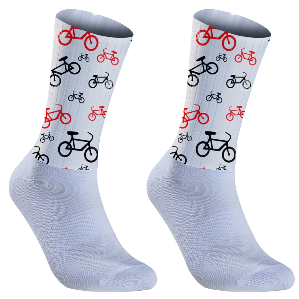 2024 neue Radsport Knies trümpfe Anti-Rutsch-Silikon Fahrrad Sport Laufs ocken Rad socken