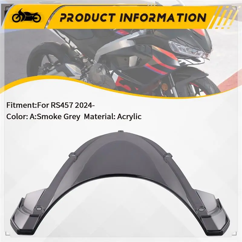 الزجاج الأمامي للدراجات النارية لأبريليا RS457 منحرف شاشة الرياح فيسر قناع دراجة نارية بجولة الزجاج الأمامي سموكي