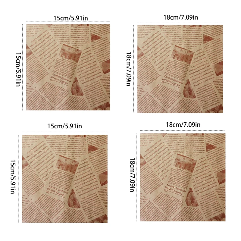 50/100pcs Oil-Proof Paper For Wrapping Sandwich Packaging Burger Bread Fried Food Fryer Air Baking Paper Plate Mat Accessories