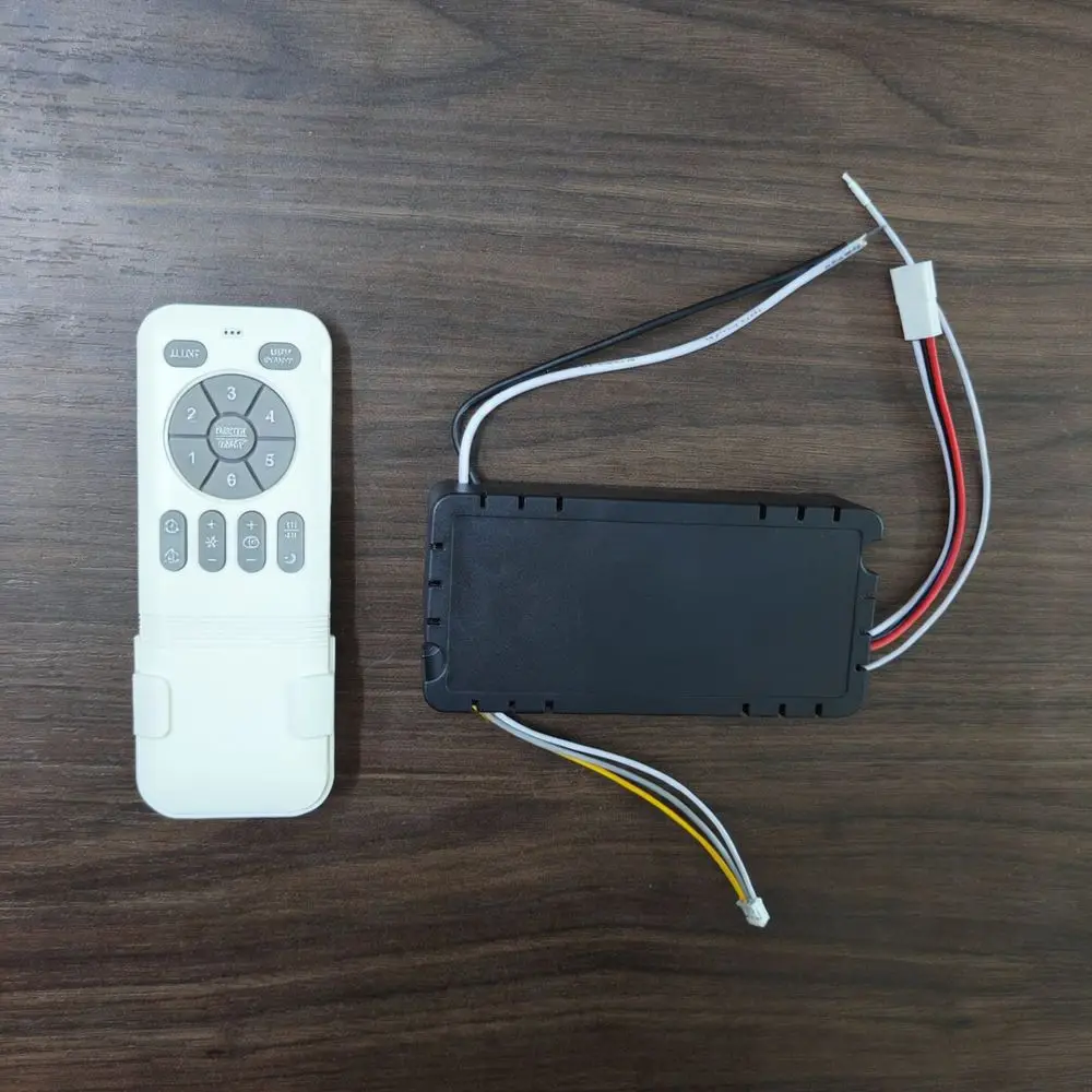 Wireless Ceiling Fan Light Remote Control 433MHz Stepless Dimming 6 Speed Adjustment Kit With Wall Holder For XH FS 24V Fan