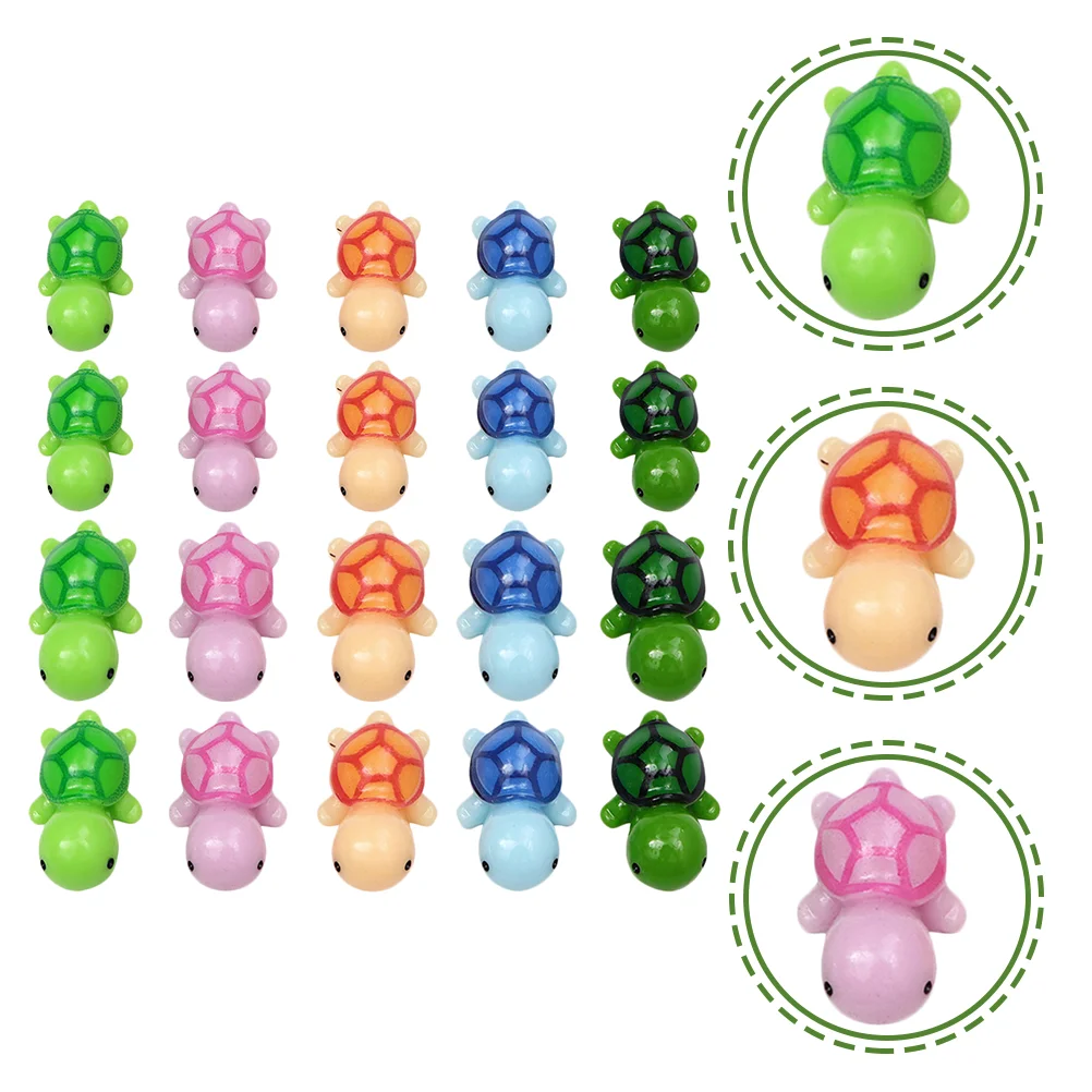 

20 Pcs Little Turtle Mini Baby Toys Outdoor Decorative Resin Miniature Animal Figurine