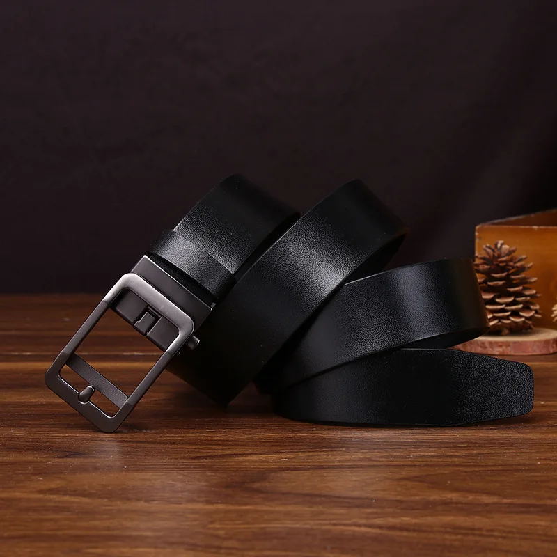 

Автоматический универсальный модный минималистичный деловой ремень из натуральной кожи первого слоя из воловьей кожи