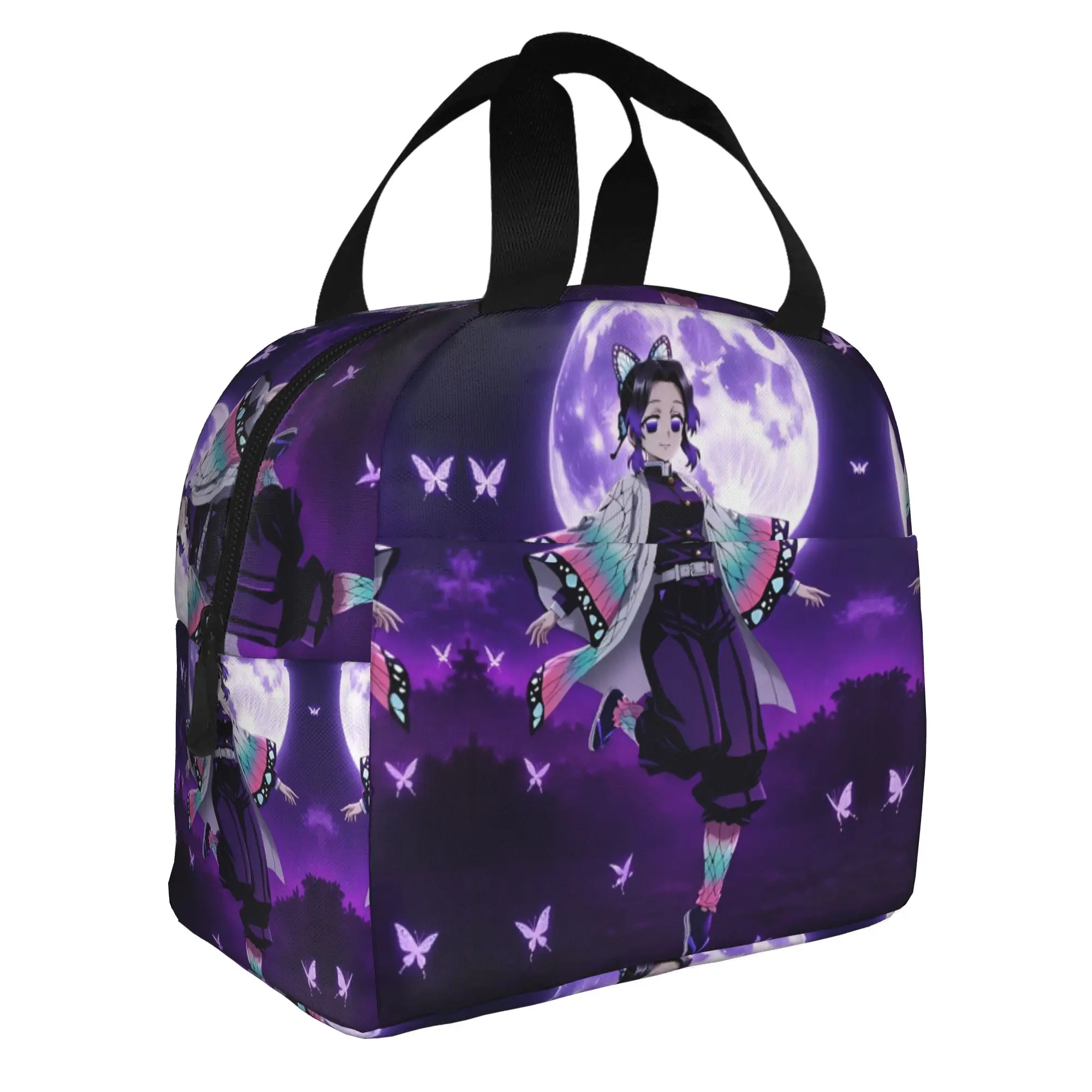 Custom Demon Slayers Thermal Insulated Lunch Bag Kichijoji Shinobu Portable Lunch Tote Work School Travel Multifunction Food Box view 2