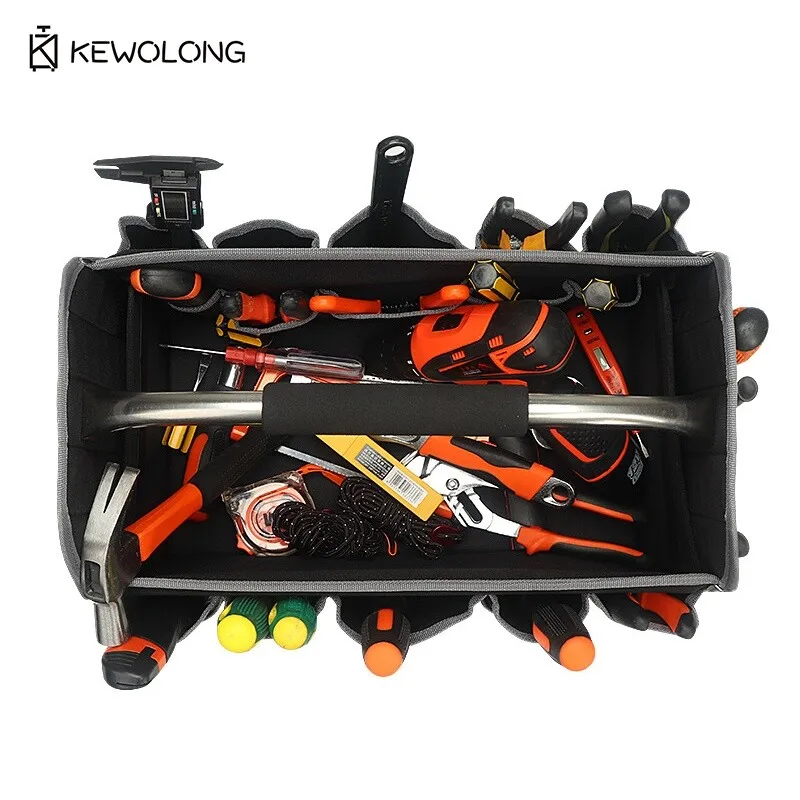 Portable Multi-functional Tool Box - Heavy Duty Storage Organizer Case for Electrician, Automotive and Construction Tools