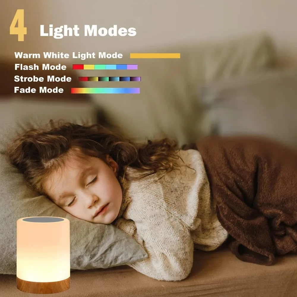 LED Touch Lamp Night Light Table Lamp Bedside Lamp Bedroom Lamp with Touch Sensor Portable Desk Lamp Light for Kids Gift