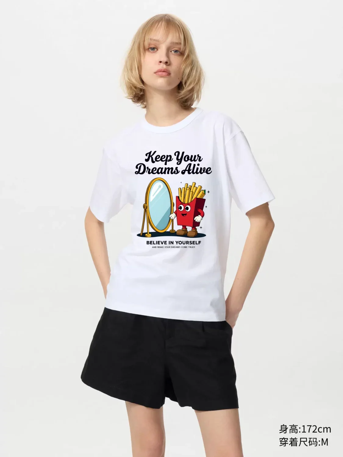 Keep Dream Alive Print Graphic Tees Cute Funny Cat Lover T-Shirt Aesthetic Cat Mom Shirt Women Fashion Clothing Gifts