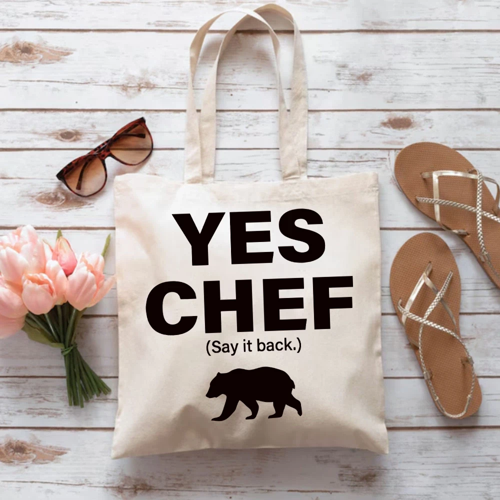 Yes Chef Tote Bags Women Handbags Gift for Chef  The Bear TV Show Tote Bags for Women's Kitchen Crew Tote Bag Restaurant Handbag