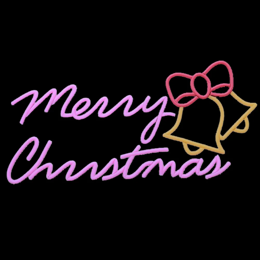 Merry Christmas Neon Sign Pink Christmas Party Wall Decor Hanging Light Kid Bedroom Store Bar Club Christmas Decor Lamp Dimmable