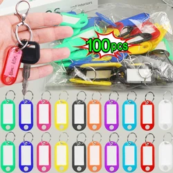 10/20/30/50/80/100pcs New Random Color Key Tags with Labels Plastic Prevent Missing Key Identifiers Luggage Bag Accessories