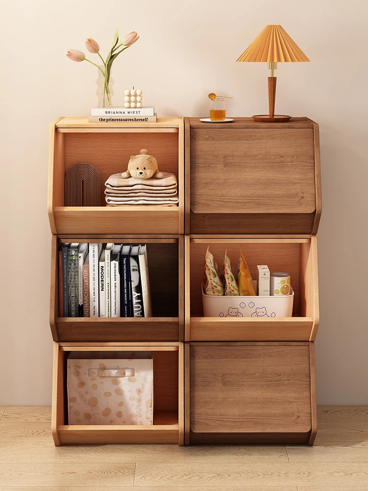 

Solid wood storage cabinet Bedroom bedside table Snack sorting locker Living room side cabinet Low cabinet Free combination narr
