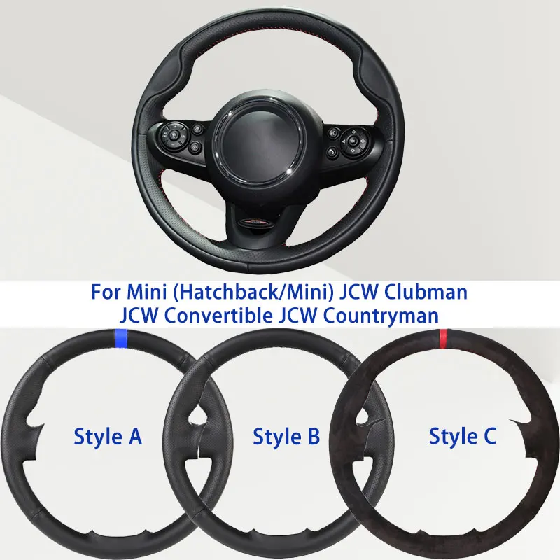 

Black Microfiber Synthetic Leather Car Steering Wheel Cover For Mini (Hatchback/Mini) JCW Clubman JCW Convertible JCW Countryman