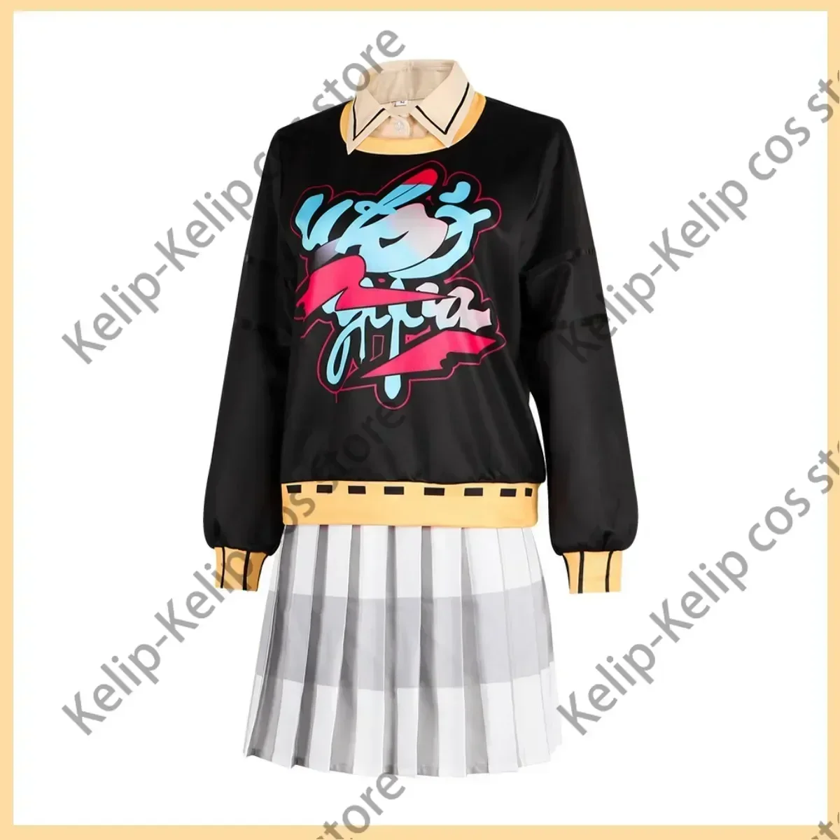 لعبة شخصية 5: الوهمية X أقرب تأثيري حلي P5X شعر مستعار هوديس منقوشة تنورة امرأة مثير Kawaii كرنفال هالوين البدلة