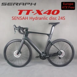 Hydraulic disc brake， Complete bike  ,Road racing bike, disc brake bicycle , carbon full fike , SENSAH 24 speed  Groupset cycle