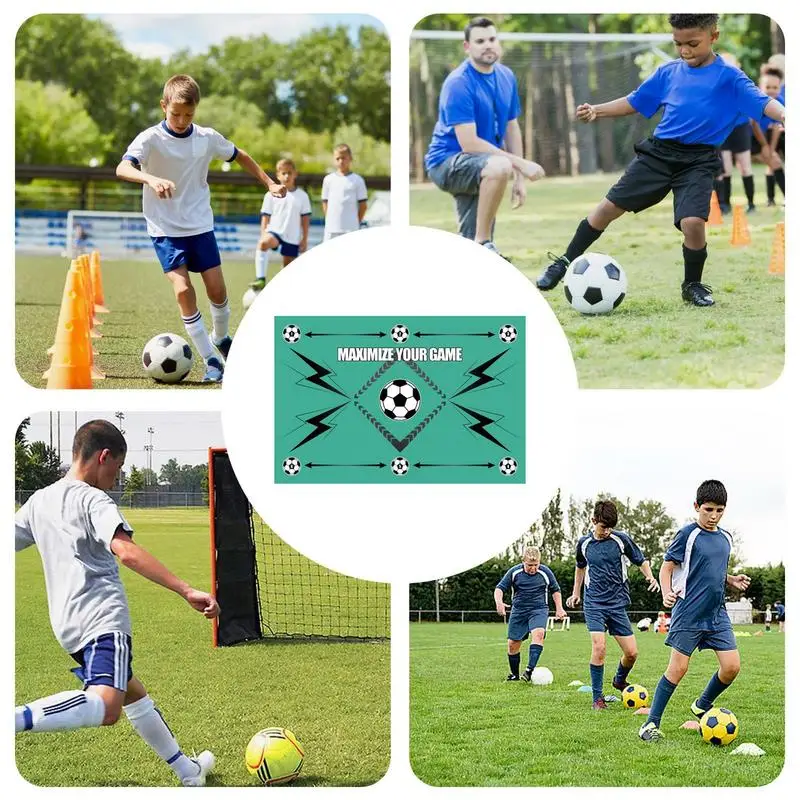 Sepak bola Footstep latihan tikar anti-selip latihan sepak bola Pace bola peralatan kontrol Silent sepak bola peralatan latihan untuk anak-anak