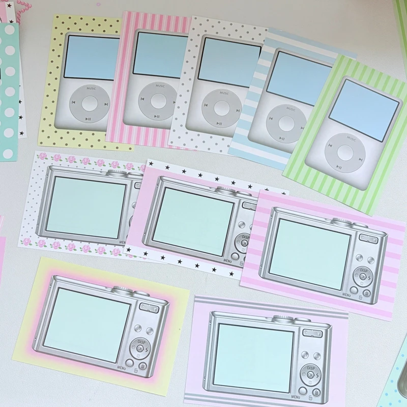 20 Sheets Y2K Vintage Journal Flip Phone Camera Memo Pad Die Cut Paper Cards for Planner Scrapbooking DIY Collage Material view 2