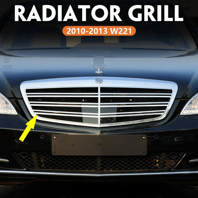 

for 2010-2013 W221 Mercedes Benz S600 S65 AMG Front Bumper Middle Hood Radiator Grill 2218800683