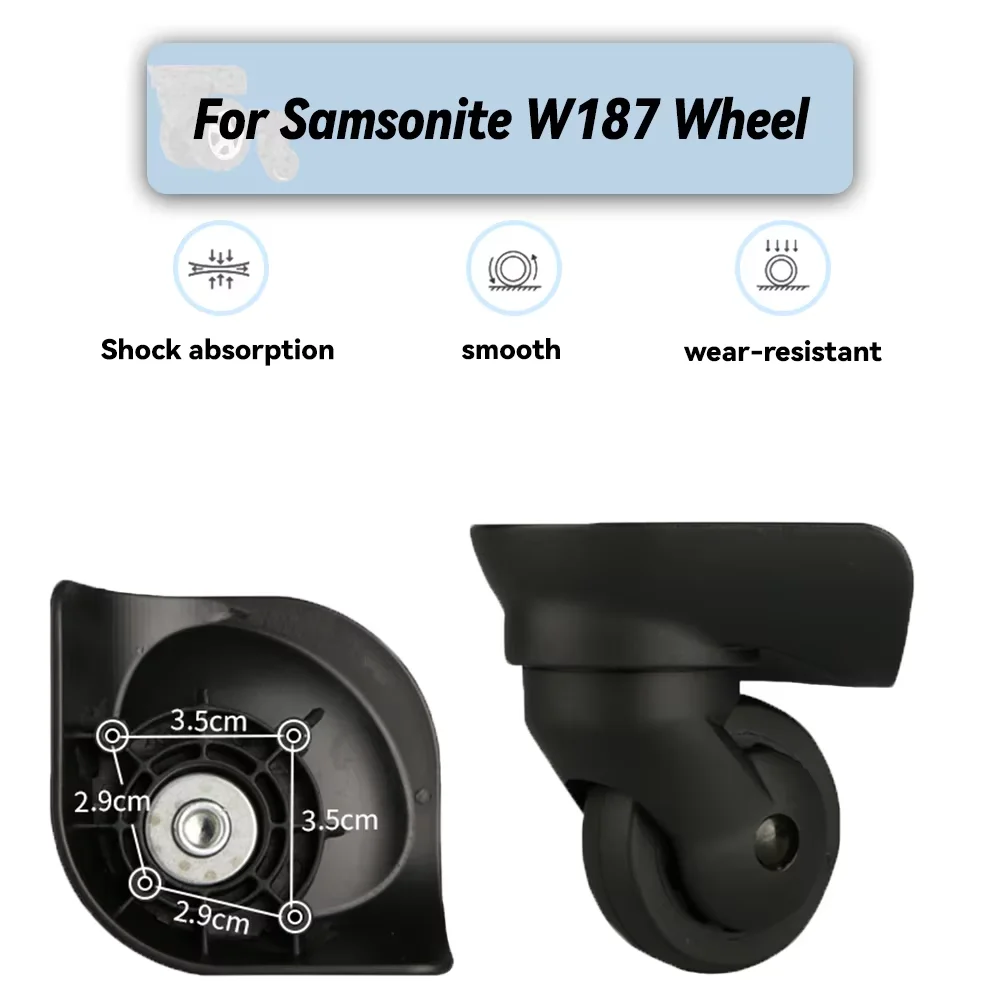 

For Samsonite W187 Universal Wheel Replacement Suitcase Rotating Smooth Silent Shock Absorbing Wheel Accessories Wheels Casters