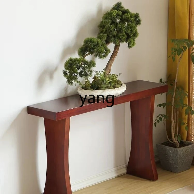 

LMM new Chinese entrance table solid wood strip case long strip table simple foyer partition cabinet
