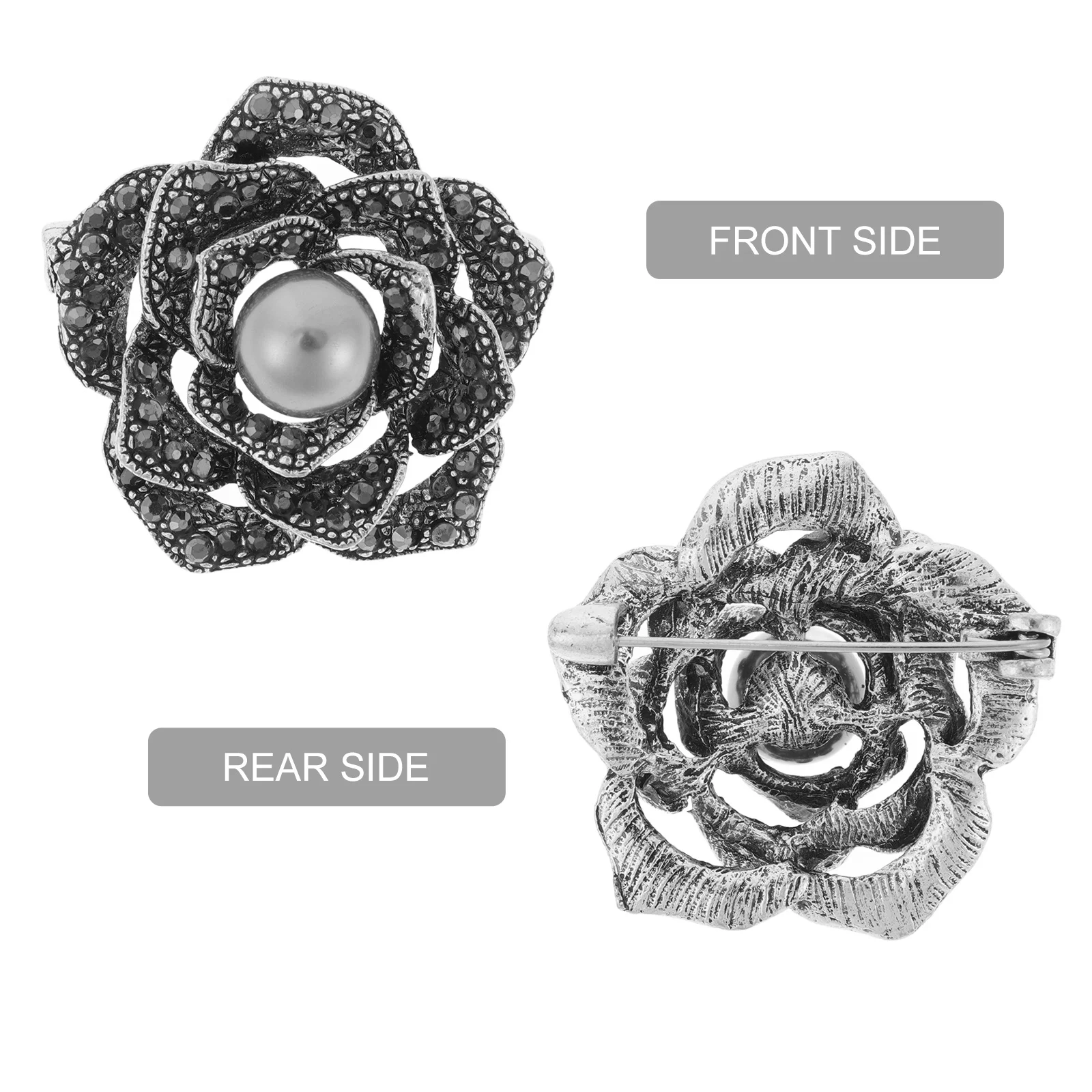 خمر روز بروش للنساء زهرة التلبيب دبوس سبيكة بروش مجوهرات الإكسسوار دعوى وشاح شال ديكور حفلات الزفاف