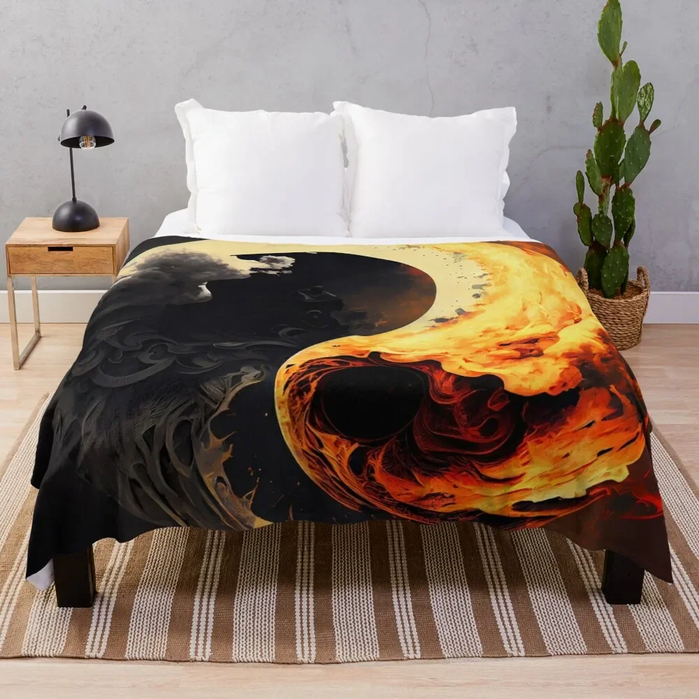 

Yin Yang opposing forces Throw Blanket Furry Baby Beautifuls Custom Blankets