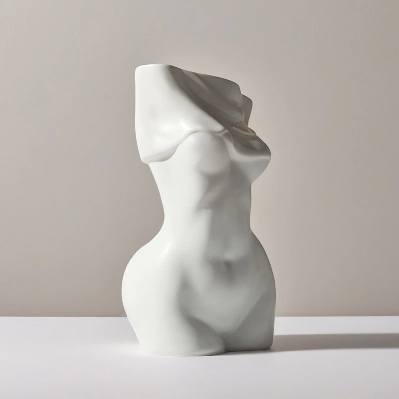 Ceramic Female Body Vase Sculptural Flower Vase, Handmade Human Form Art For Home Centerpiece, Living Room, Gift For Her