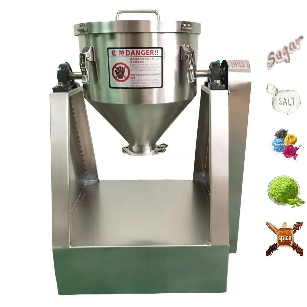 

25L Stainless Steel Tumble Blender Ribbon Mixer for Feed Powder Granule Dry Mixing with Butterfly Valve Industrial Batch Mixer