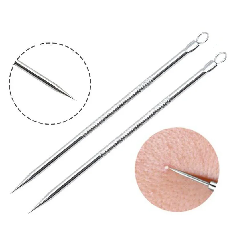Gorący zestaw do usuwania zaskórników, komedonów i wyprysków z nierdzewnej stali, narzędzia do pielęgnacji skóry twarzy, czyszczenia porów, igły do usuwania.