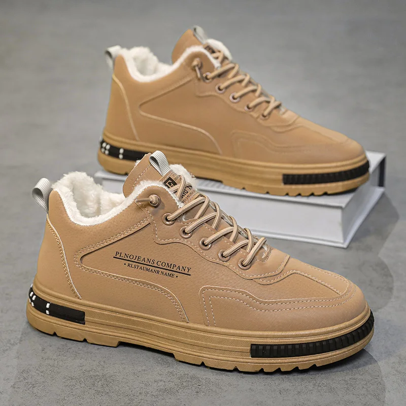 Men's casual cotton shoes winter warm plush soft-sole anti-slip light tooling shoes fashion comfort joker outdoor walking shoes