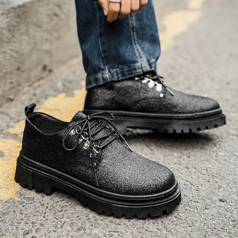 

Мужские кроссовки на массивной подошве, золотистые, на шнуровке, блестящие, для вечеринок, серебристые, повседневные, модные, мужская обувь для прогулок, Zapatos De Hombre