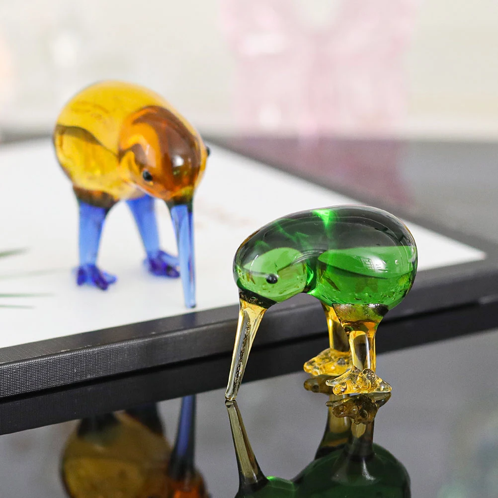 

2Pcs Crystal Bird Decor Relaxing Joyful Atmosphere Eye Catching Design Suitable Car Desk Flower Pot Home Office Decoration