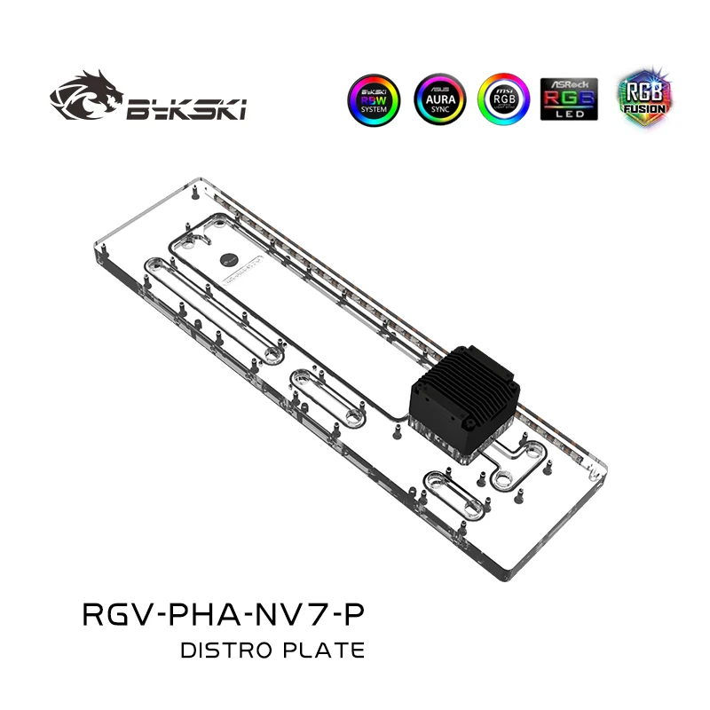 Bykski placas de via navegável personalizadas para phanteks nv7, capa para cpu intel, bloco de água e gpu único, caixa de construção, placa de discro