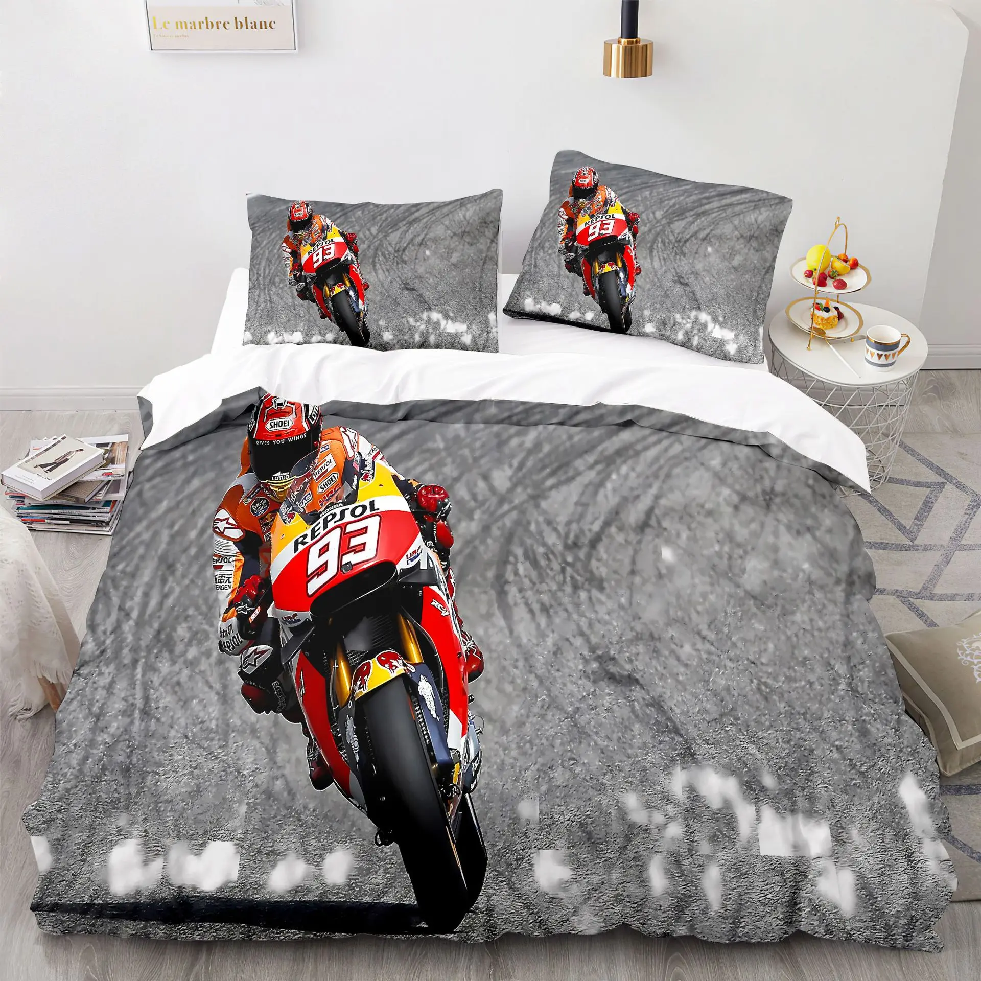 Marquez 93 Bedding Set Duvet Cover Pillowcases Twin Full Queen King Bed Linen 3D Print Marc Marquez 93 Duvet Cover Sets