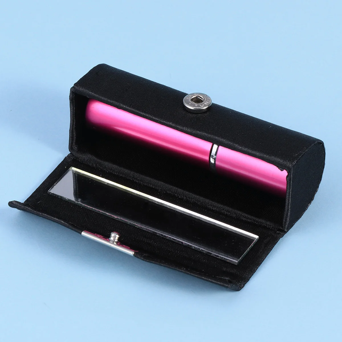 

Lipstick Storage Box Black Durable Shockproof Case Mirror Lightweight Travel Lipstick Organizer Makeup