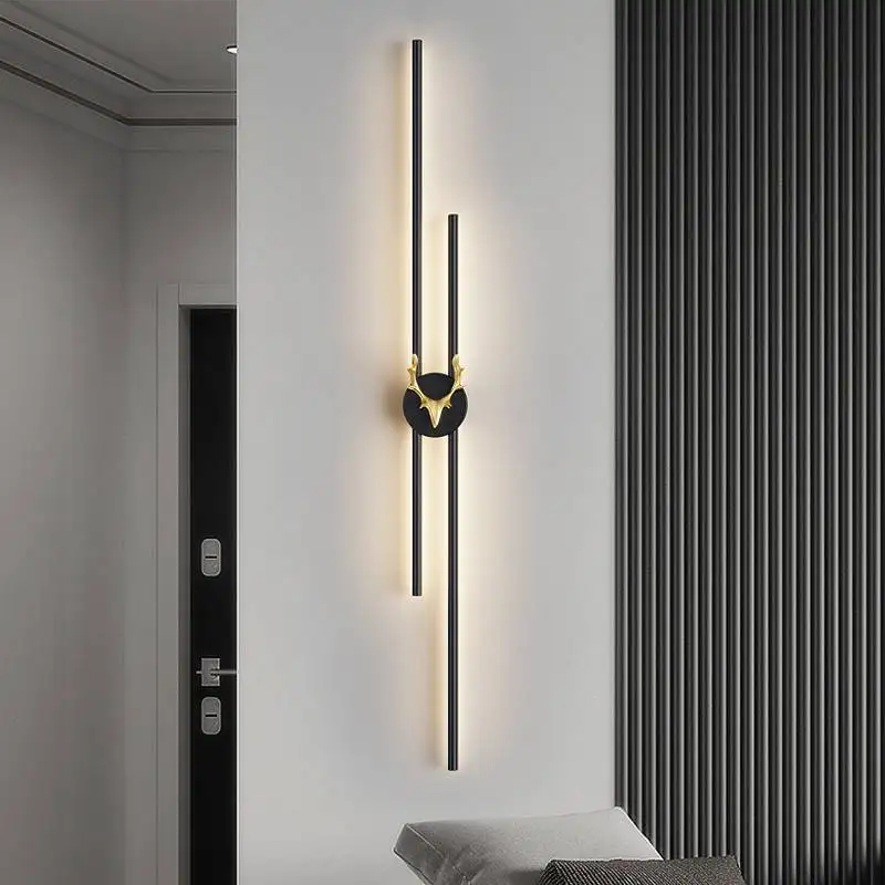 Modern Living Room Background Wall Lamp Grille Strip LED Wall Light Minimalist Bedroom Bedside Lamp Simple Study Corridor Lights