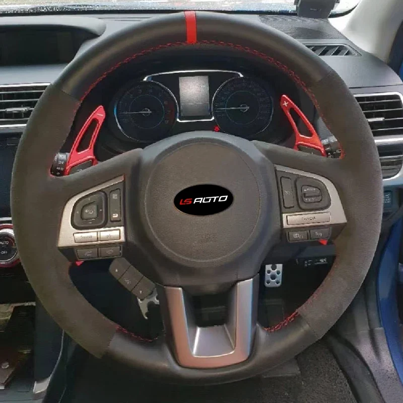 Alcantara Steering Wheel Cover for Subaru Legacy Outback XV Crosstrek Forester 2015-2018 Car Accessories Interior Wheel Cover