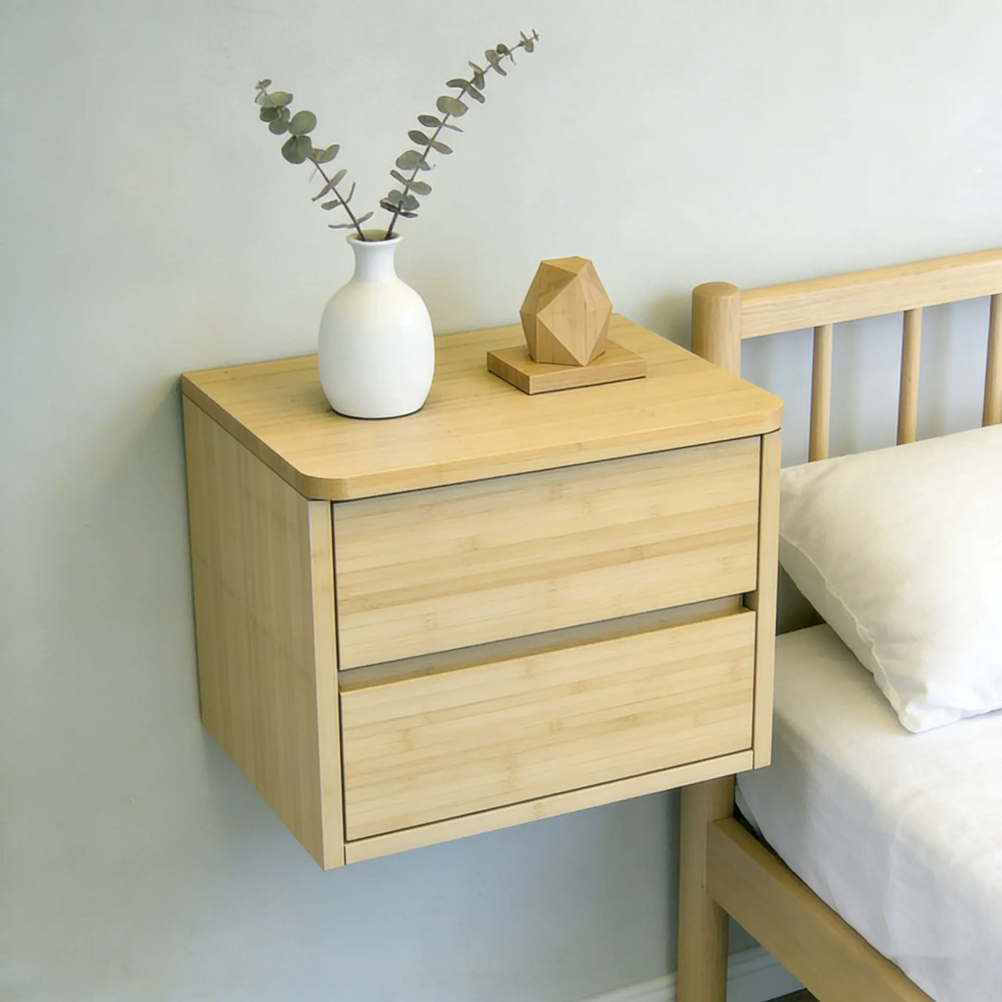 Modern Open Shelf Cubby Wall Mounted Wood Floating Bedroom Nightstand with Storage Drawer for Bedroom Living Roompromote sales