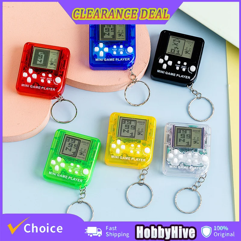 Mini retro handheld game console keychain toy with 23 built-in game portable handheld game console backpack pendants Toy Gifts