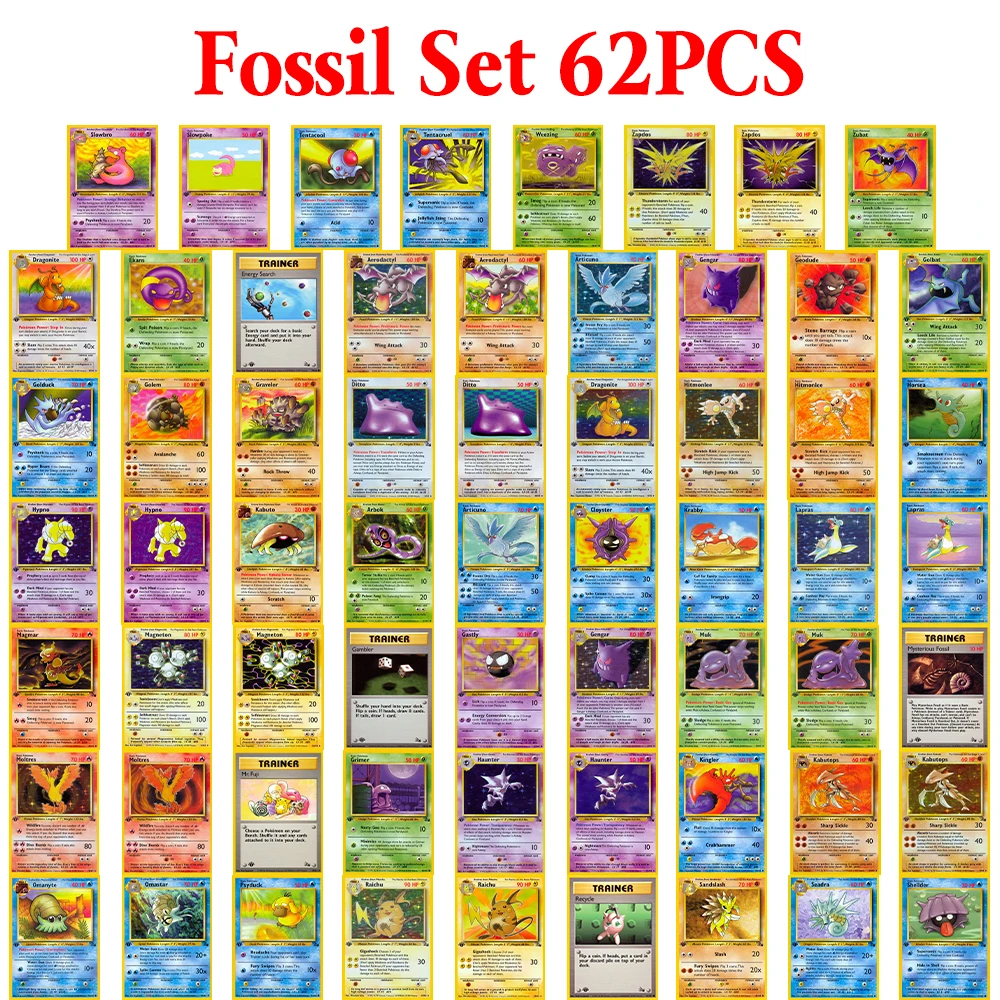 fossil set pokemon cards list Holo Rare Uncut Sheet 1 of 99 (110 Cards) Wizards of th Pokemon Plug If heads PSA Set Registry: Collecting the