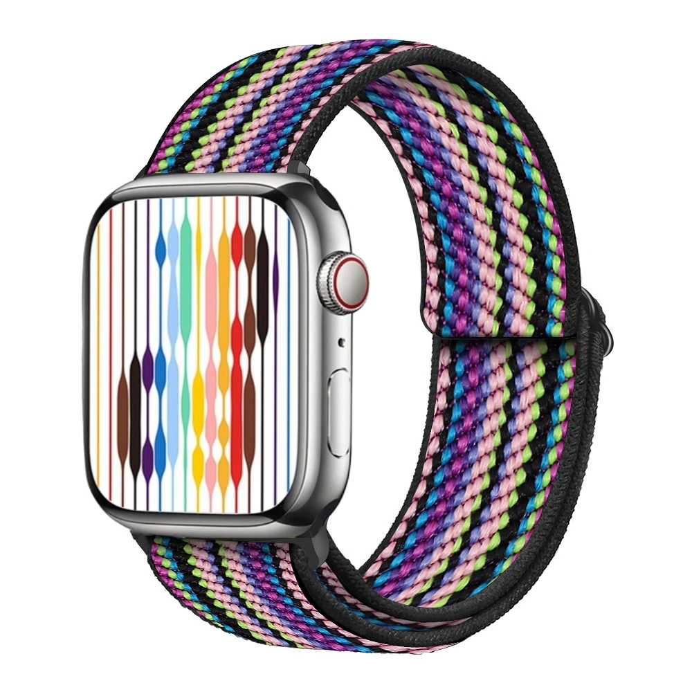 Nylon gevlochten band voor Apple Watch Ultra 3 2 1 49 mm 11 10 9 8 7 45 mm 41 mm Comfortabele aanpassing IWatch 6 5 4 SE3 44 mm 46 mm 42 mm