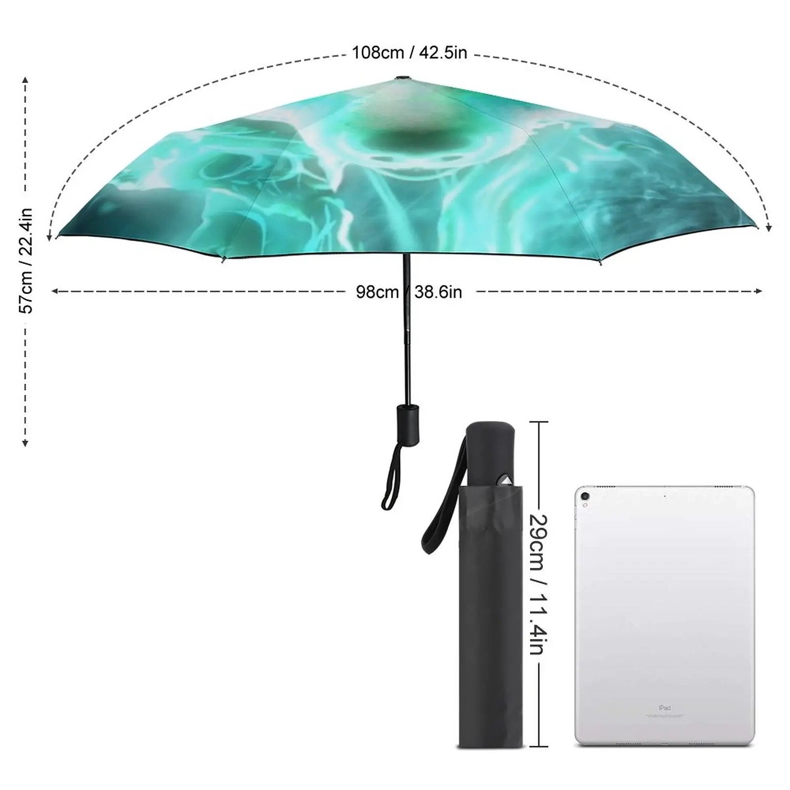 White Spirit Wolf Printed Umbrella Rain Women Automatic Umbrella Three Folding Sun Protection Umbrella Male Portable Parasol