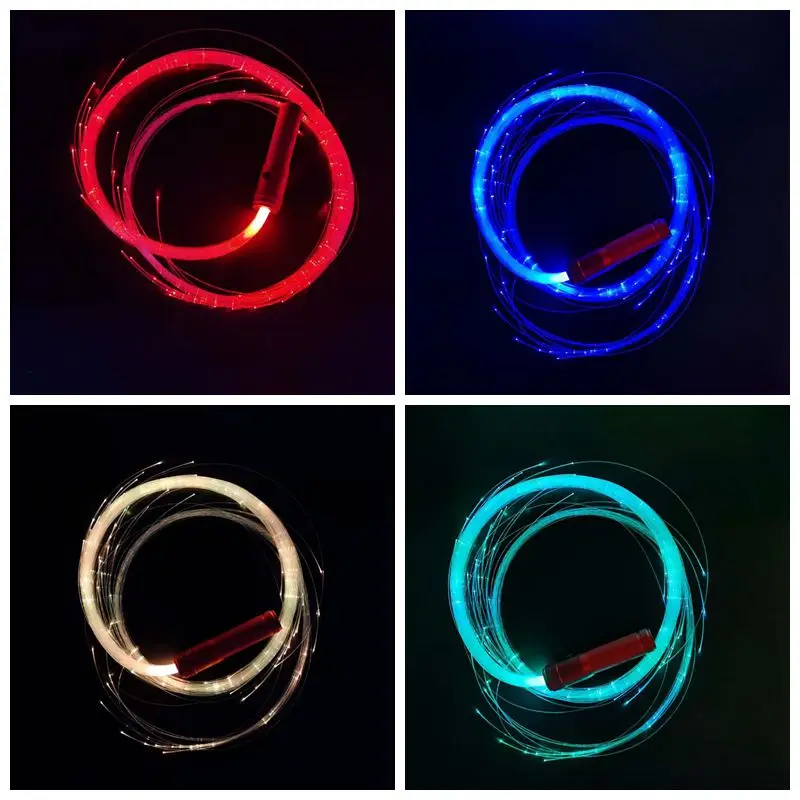 1.8M LED Fiber Optic Lights 360 Degree Colorful Whip Lights Long Lamp Lifespan Lighting Rave Dance Party Wedding Hand Rope Light