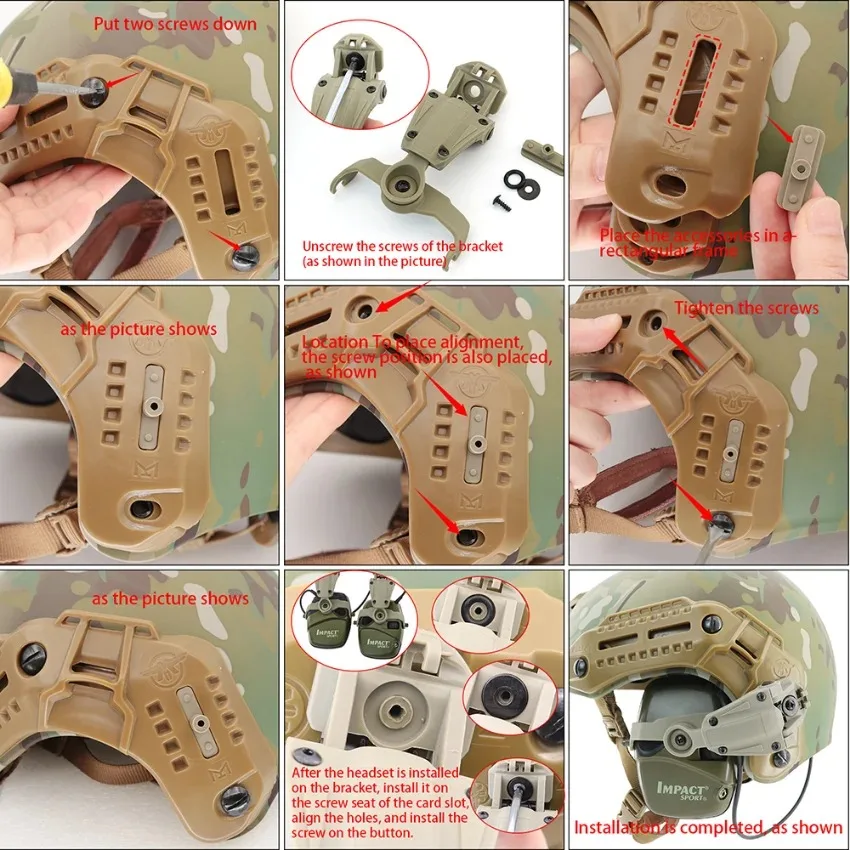 Tactische headsetadapter voor Howard Leight Impact tactische elektronische schietoorbeschermer Compatibel met M-LOK helmtrack