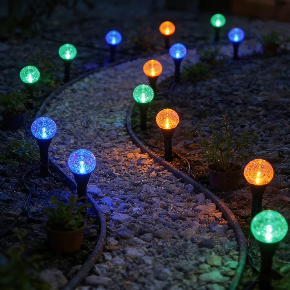 20/30 LED Solar Bubble Ball Lawn Lights Waterproof Solar Underground String Light for Outdoor Garden Patios Trail Lighting Decor