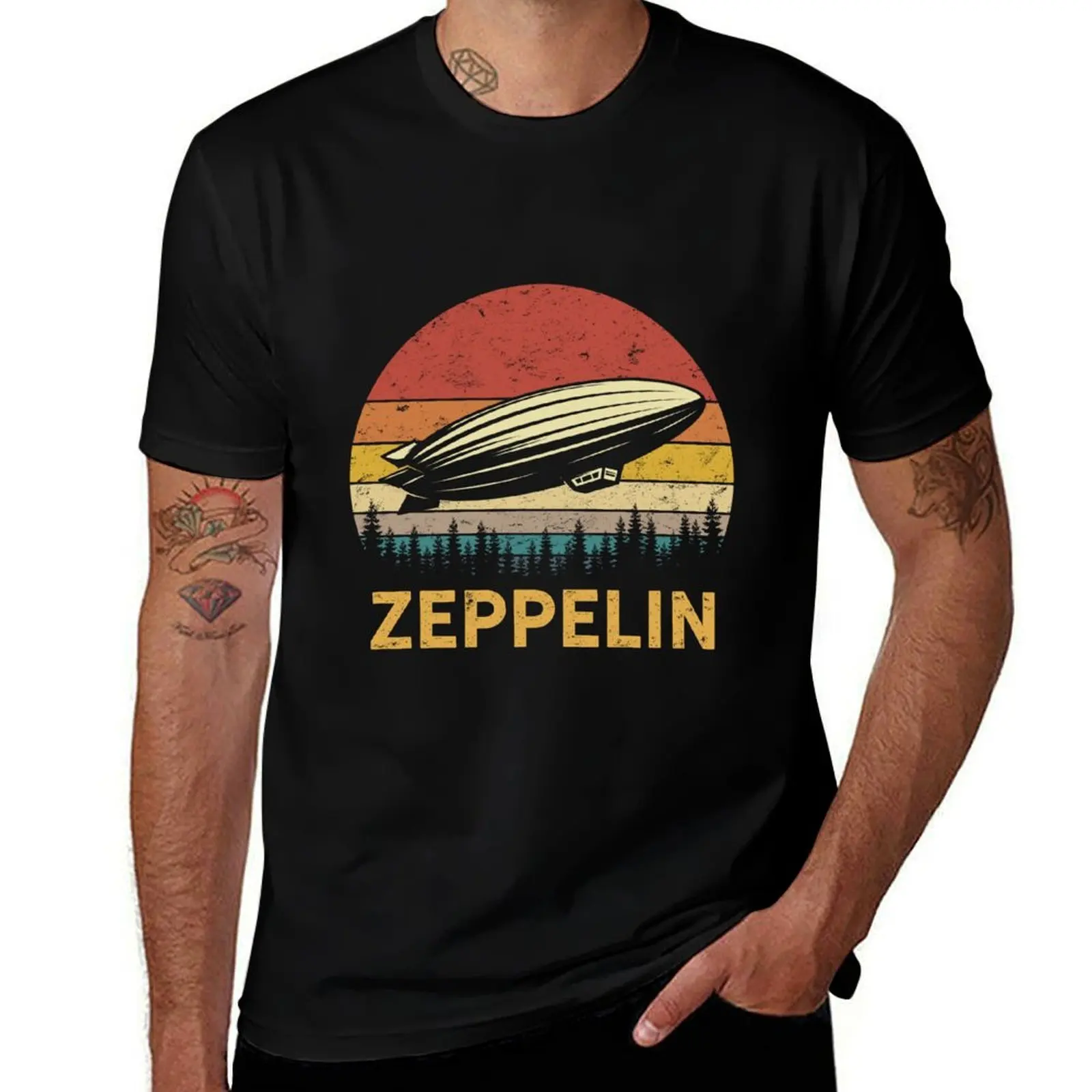 Vintage Retro Zeppelin Gift Fan T-Shirt Sporty Casual Quick Dry T-Shirt