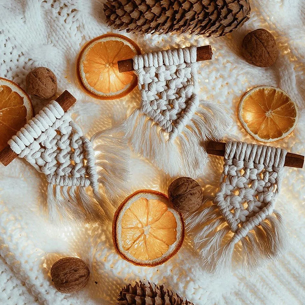 

Tapestry Hand-knitted Christmas Festival Supply Creative Hanging Pendant Wall Decor Wooden Small