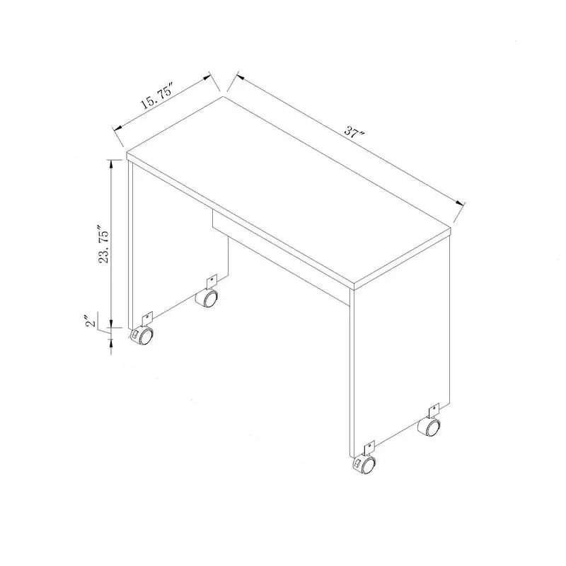 حامل طابعة متنقل، مكتب كمبيوتر، طاولة مكتب منزلية - لمسة نهائية من الكاكاو الأحمر